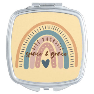 Give Yourself Space and Grace Affirmation Compact Mirror