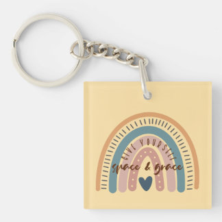 Give Yourself Space and Grace Affirmation Keychain