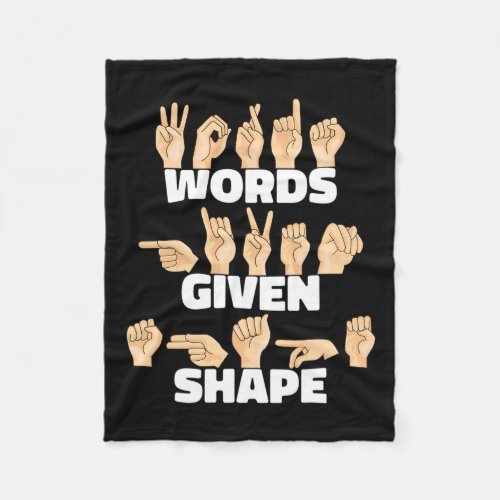 Given Shape Asl American Sign Language  Fleece Blanket