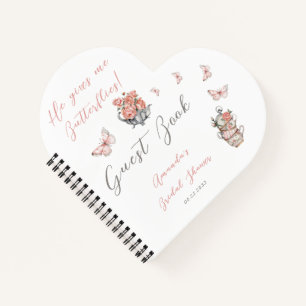 Gives Me Butterflies Blush Pink Tea Floral Guest Notebook