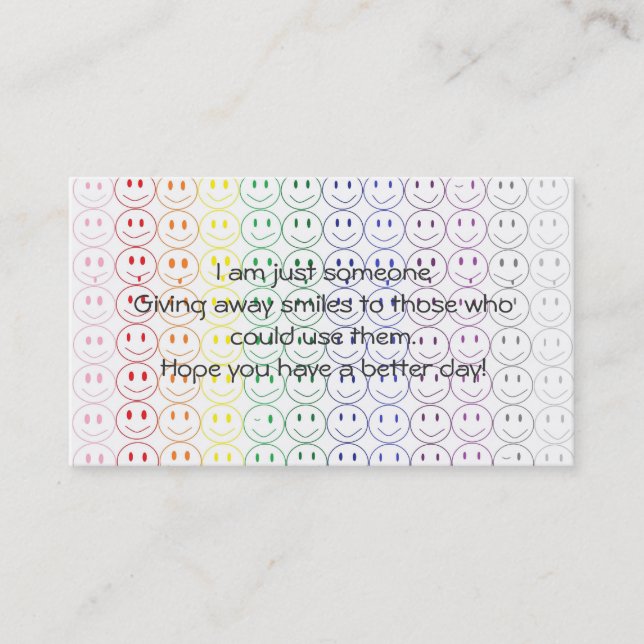 Giving Away Smiles Personal Business Card (Front)