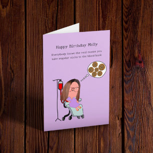 Giving Blood Funny Birthday Card