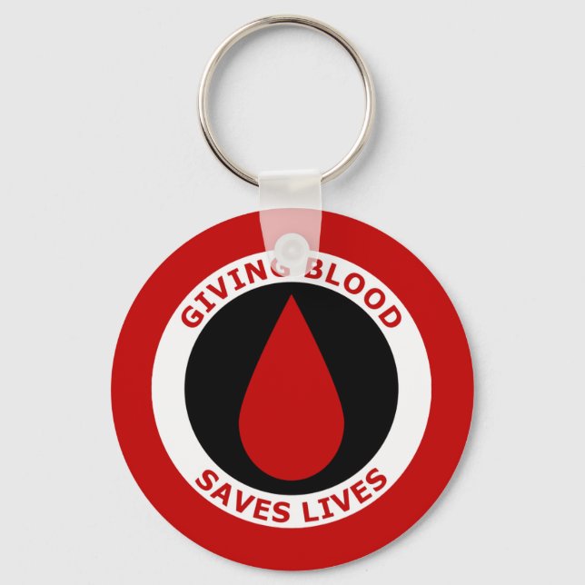 Giving Blood Saves Lives Keychain (Front)