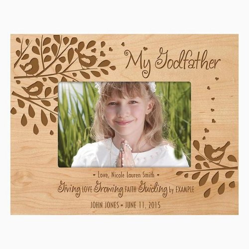 Giving Love Cute Godfather Maple Picture Frame