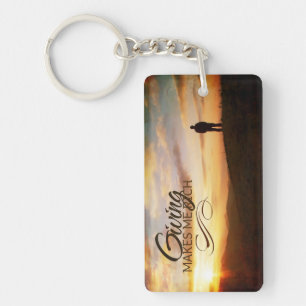 "Giving makes me rich" Motivation Affirmation Keychain