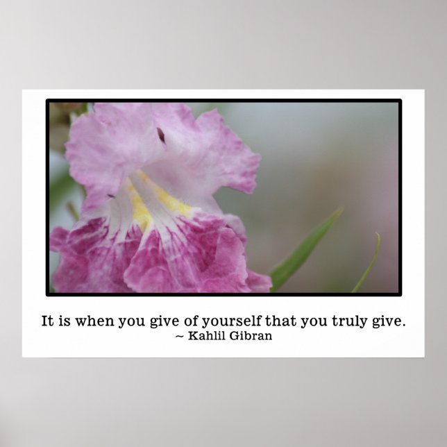 Giving of yourself is true giving poster (Front)