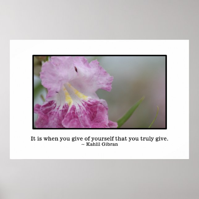 Giving of yourself is true giving poster (Front)