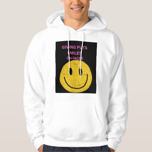 Giving Puts Smiles on Faces Inspirational Men's Pu Hoodie