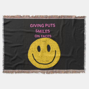 Giving Puts Smiles on Faces Smile Blanket