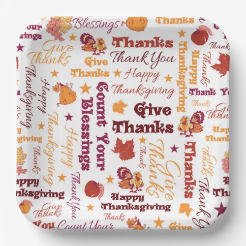 Giving Thanks At Thanksgiving  Paper Plates