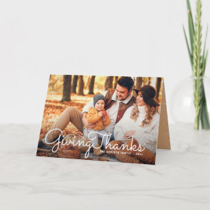 GIVING THANKS elegant thanksgiving photo card