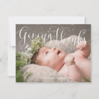 Giving Thanks for Little Things Thanksgiving Photo Holiday Card