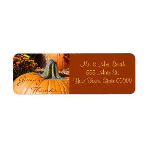 Giving Thanks Thanksgiving Label
