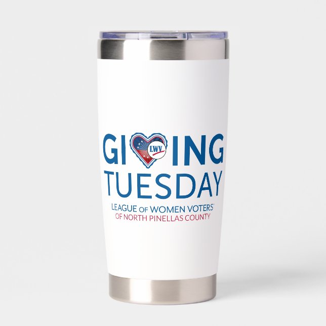 Giving Tuesday Water Bottle Insulated Tumbler (Front)