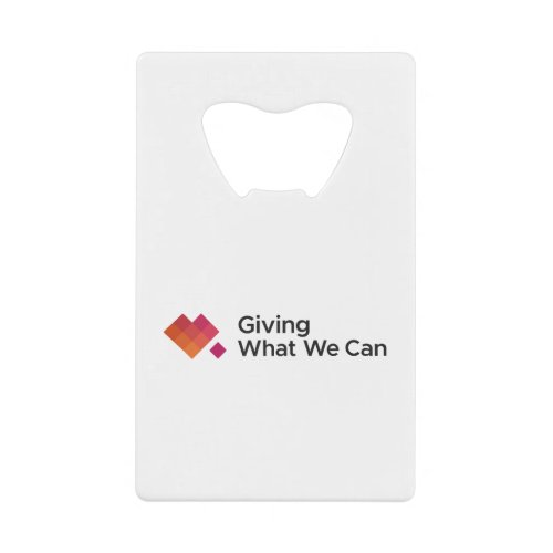Giving What We Can Logo Wide Credit Card Bottle Opener