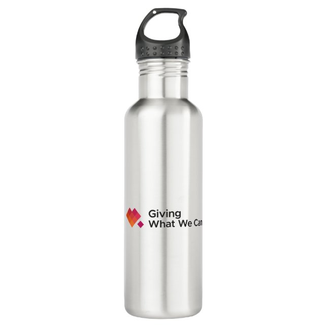 Giving What We Can Logo Wide Stainless Steel Water Bottle (Front)