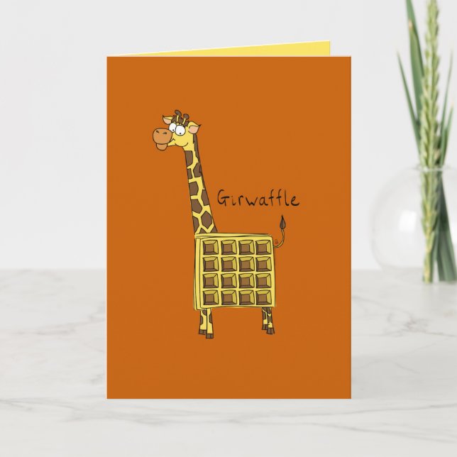 Giwaffle Giraffe Waffle Cute Greeting Card (Front)