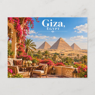 Giza Egypt Pyramids Travel Postcard
