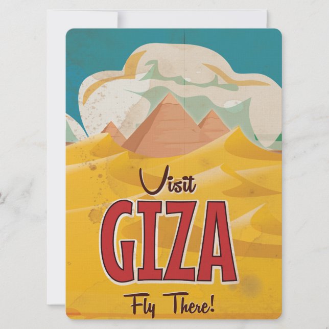 Giza, Egypt Vintage Travel Poster Invitation (Front)