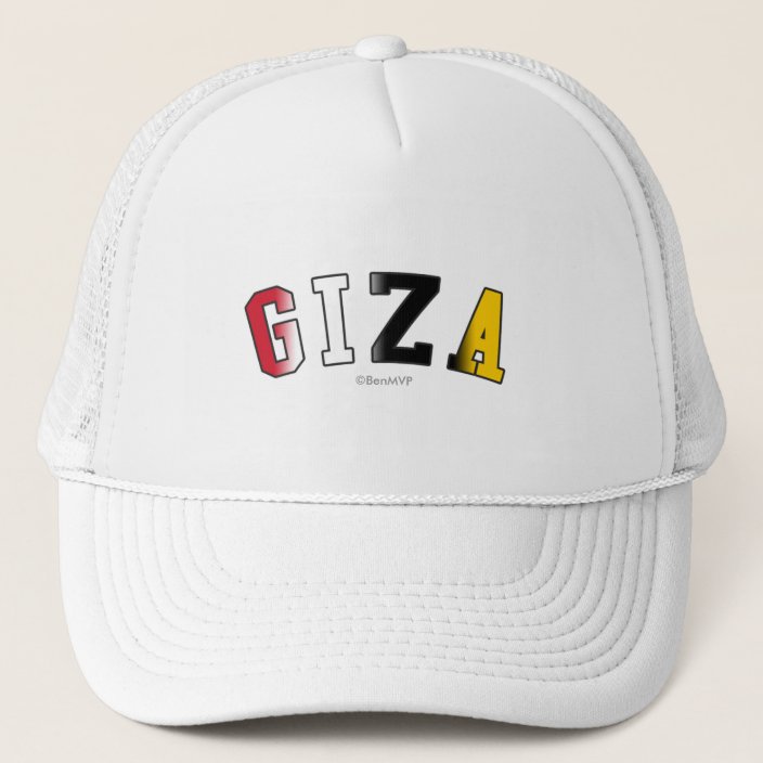 Giza in Egypt National Flag Colors Mesh Hat