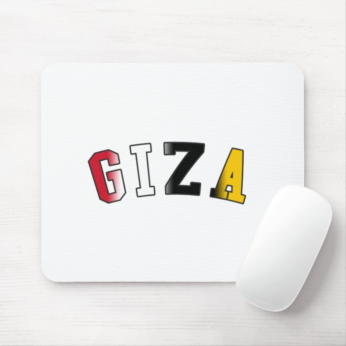 Giza in Egypt National Flag Colors Mouse Pad