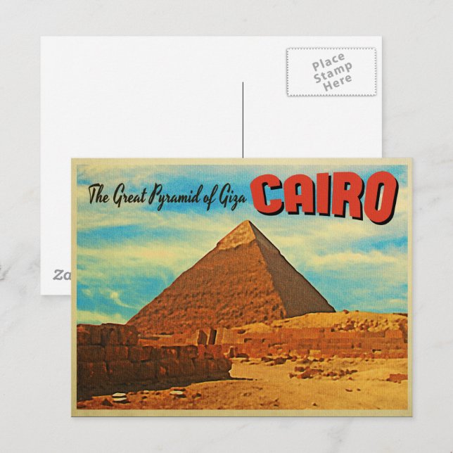 Giza Pyramid Cairo Egypt Postcard | Zazzle