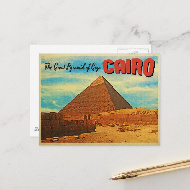 Giza Pyramid Cairo Egypt Postcard | Zazzle