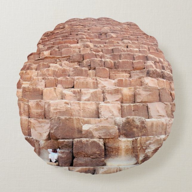  Giza pyramid complex. Also called the Giza Necrop Round Pillow (Front)