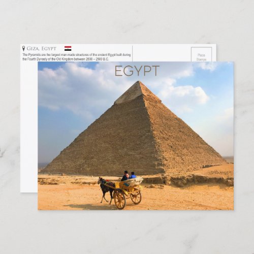 Giza Pyramids Egypt Postcard