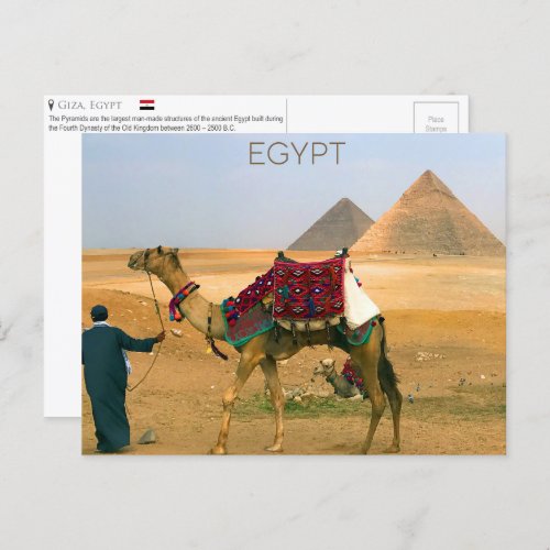 Giza Pyramids Egypt Postcard