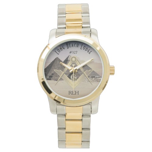 Giza Pyramids Masonic Monogrammed Watch