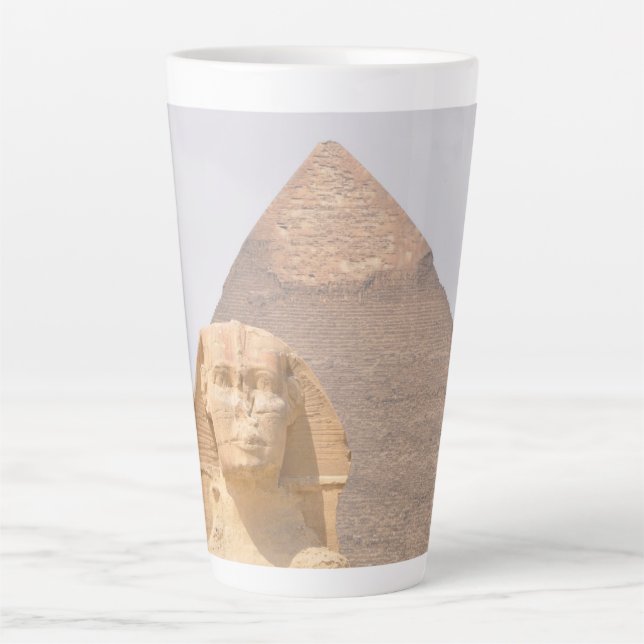 Giza Pyramids Sphinx Pharaoh ancient Egypt Trip Latte Mug (Front)