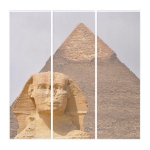 Giza Pyramids Sphinx Pharaoh ancient Egypt Trip Triptych