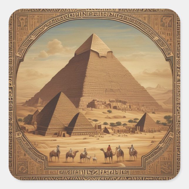 Giza Pyramids Square Sticker (Front)