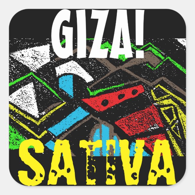GIZA SATIVA SQUARE STICKER (Front)