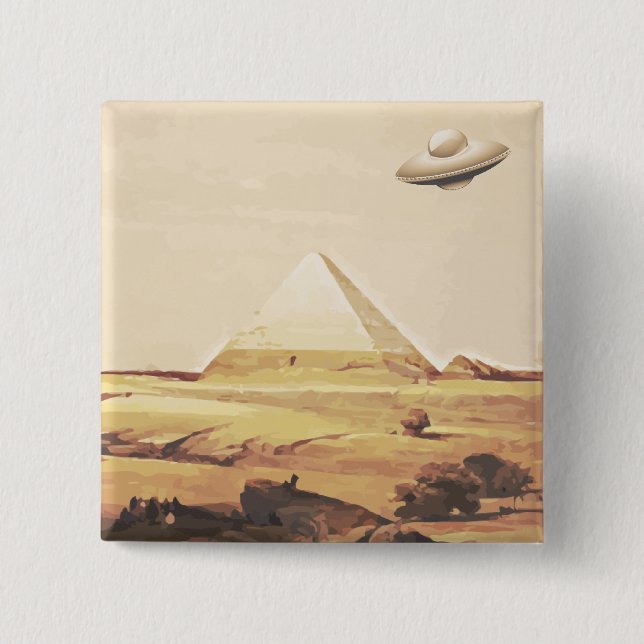 Giza Spaceship Pinback Button (Front)