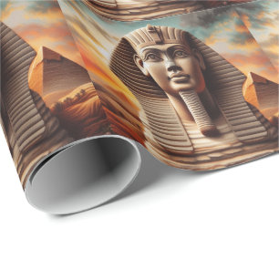 Giza Sphinx Head with Pyramids Egypt Travel Wrapping Paper
