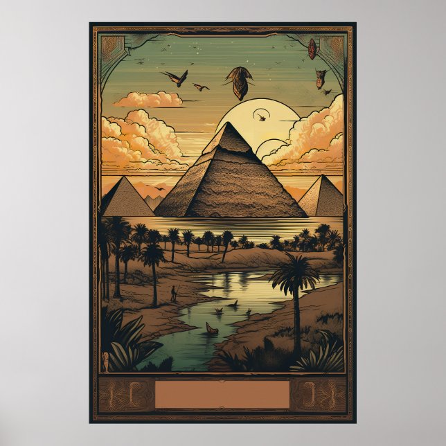 Giza Travel Print, Giza - Egypt Travel Gift Poster (Front)