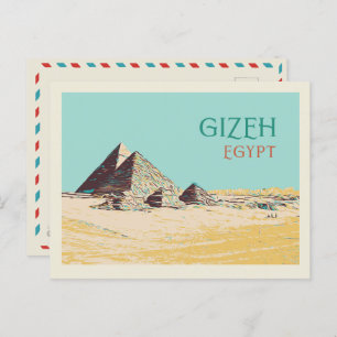 Gizeh, Pyramids illustration Egypt Postcard