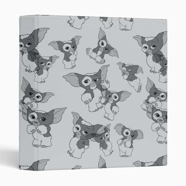 Gizmo | Black & White Pattern 3 Ring Binder (Front/Spine)