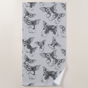 Gizmo Black & White Pattern Beach Towel