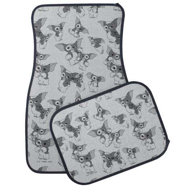 Gizmo | Black & White Pattern Car Floor Mat (Set)