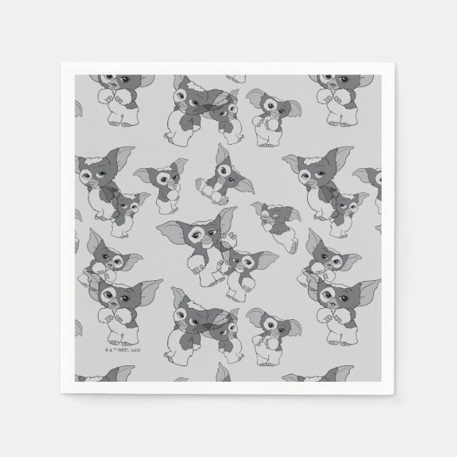 Gizmo | Black & White Pattern Napkins (Front)
