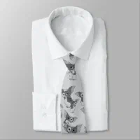 Gizmo | Black & White Pattern Neck Tie | Zazzle