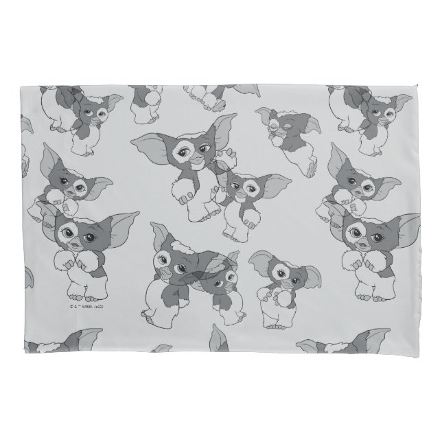 Gizmo | Black & White Pattern Pillow Case (Front)
