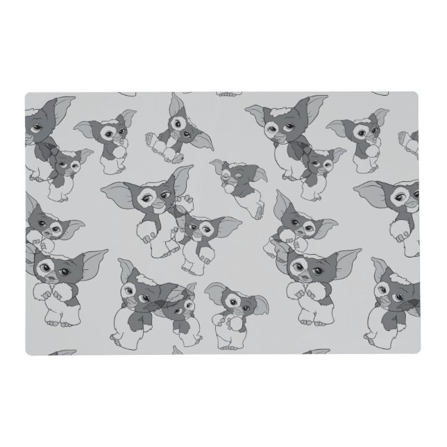 Gizmo | Black & White Pattern Placemat (Front)