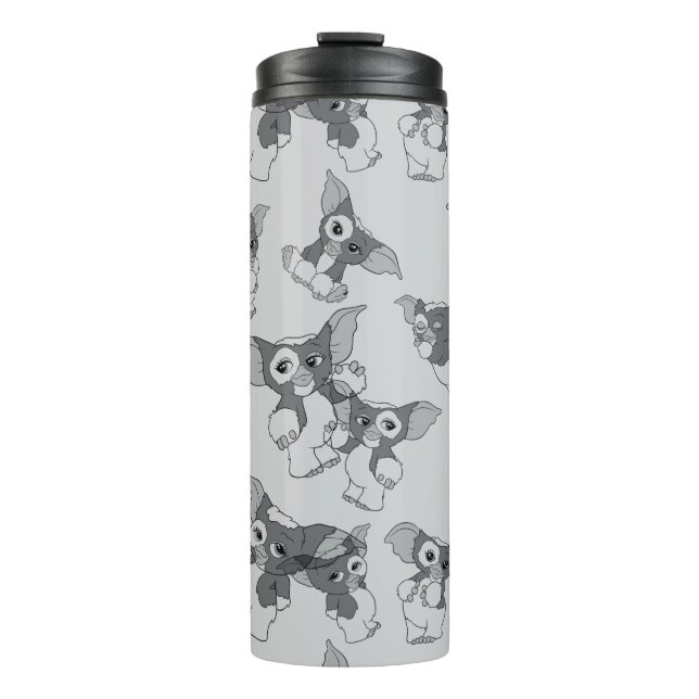 Gizmo | Black & White Pattern Thermal Tumbler (Front)