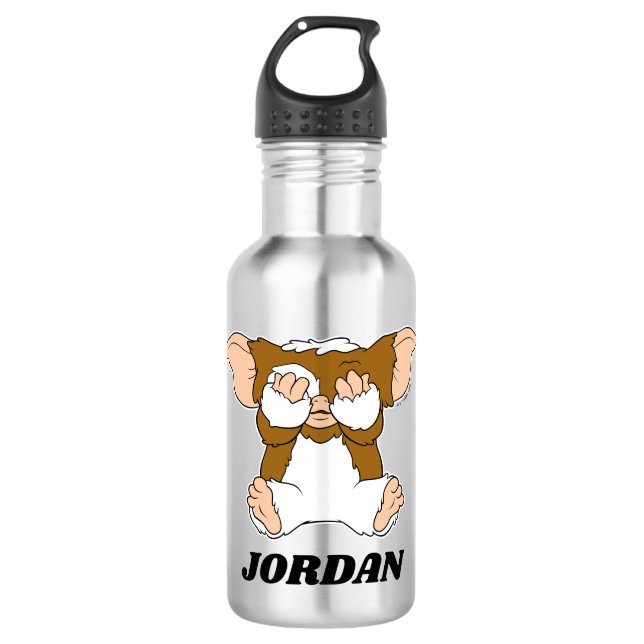 Gizmo | Cute Comic Character | Add Your Name Stainless Steel Water Bottle (Front)