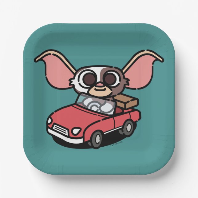 Gizmo | Cute Comic Driver Paper Plates (Front)