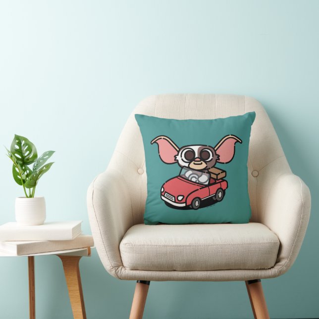 Gizmo | Cute Comic Driver Throw Pillow (Chair)